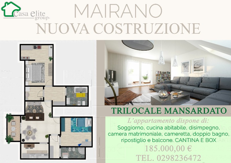 NUOVA COSTRUZIONE: RESIDENZA ALTEA MAIRANO: NUOVE MANSARDE: TRILOCALE